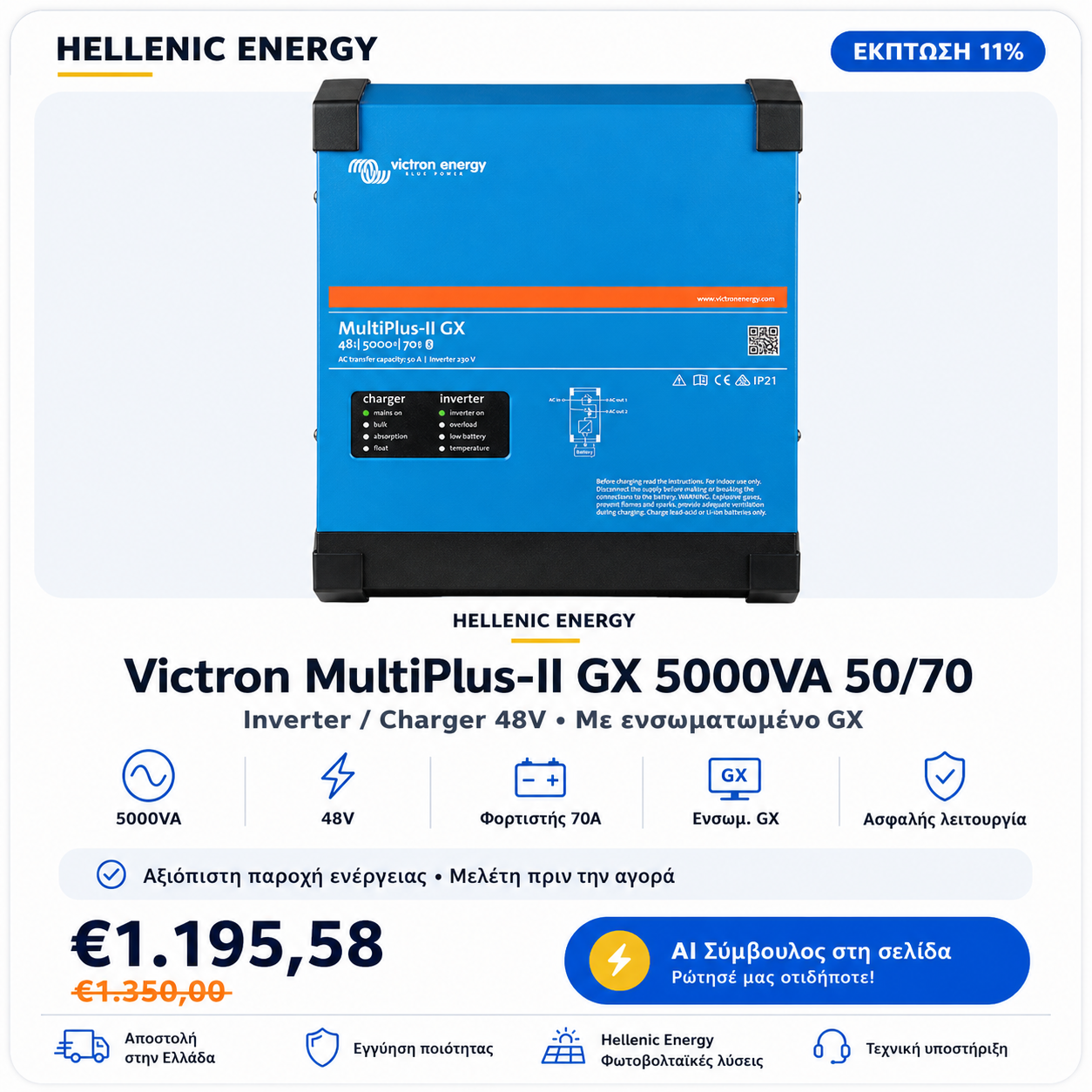 Μετατροπέας Victron MultiPlus-II για αξιόπιστη παροχή ενέργειας παντού - Image 5