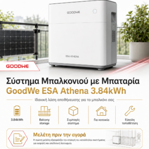 GoodWe ESA Athena 3.84kWh – Σύστημα Μπαλκονιού με Μπαταρία